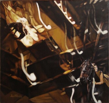 Картина под названием "В ночном" - Владимир Иванов, Подлинное произведение искусства, Масло