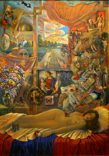 Malerei mit dem Titel "Мечта о гармонии" von Vladimir Konev, Original-Kunstwerk, Öl Auf Keilrahmen aus Holz montiert