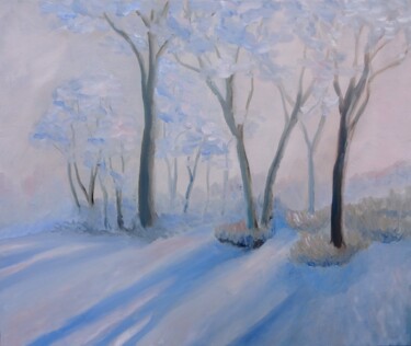 Pittura intitolato "Winter dawn" da Vladimir Kristinkov, Opera d'arte originale, Olio