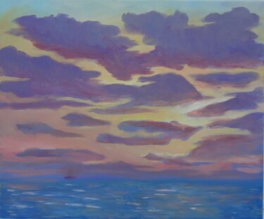 Pittura intitolato "Sea Sunset" da Vladimir Kristinkov, Opera d'arte originale, Olio