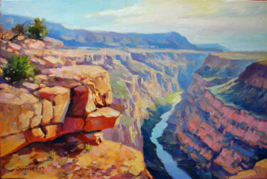 Painting titled "Grand canyon" by Vladimir Lutsevich, Original Artwork, Oil