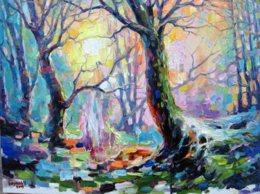 Peinture intitulée "Ghost forest-2" par Vladimir Lutsevich, Œuvre d'art originale, Huile