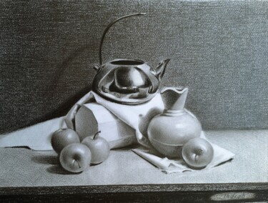 Drawing titled "Fifty Shades of Gray" by Vladimir Medvedev, Original Artwork, Pencil