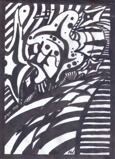 Zeichnungen mit dem Titel "Пейзаж с деревом" von Vladimir Mozalevskii, Original-Kunstwerk, Tinte
