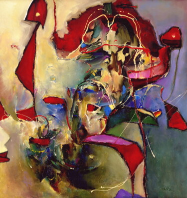 Картина под названием "Портвейн "Старые др…" - Владимир Мраков, Подлинное произведение искусства, Масло