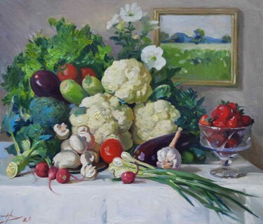 Ζωγραφική με τίτλο "Vegetable paradise" από Vladimir Natalushko, Αυθεντικά έργα τέχνης, Λάδι