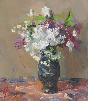 Painting titled "Spring bouquet" by Vladimir Natalushko, Original Artwork, Oil