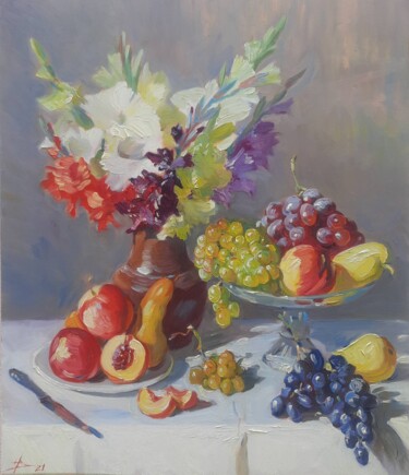 Painting titled "Grape" by Vladimir Natalushko, Original Artwork, Oil