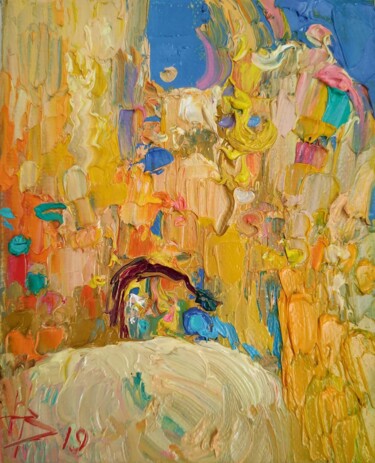 Malerei mit dem Titel "The door" von Vladimir Natalushko, Original-Kunstwerk, Öl