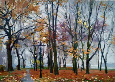 Painting titled "Through the branches" by Vladimir Natalushko, Original Artwork, Oil