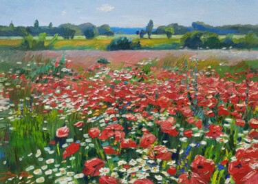 Painting titled "Poppies" by Vladimir Natalushko, Original Artwork, Oil