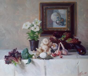 Painting titled "Lettuce" by Vladimir Natalushko, Original Artwork, Oil