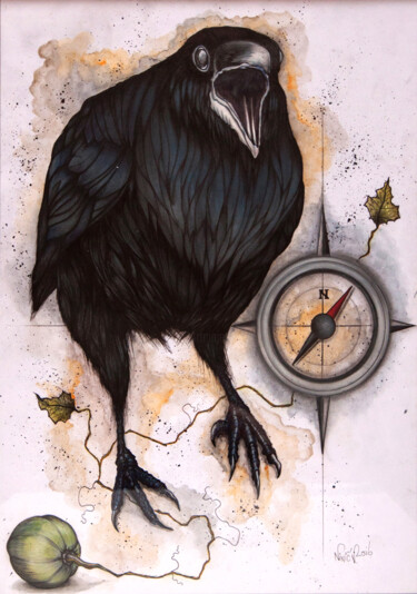 Peinture intitulée "Raven4" par Vladimir Nommo Ninic, Œuvre d'art originale, Acrylique