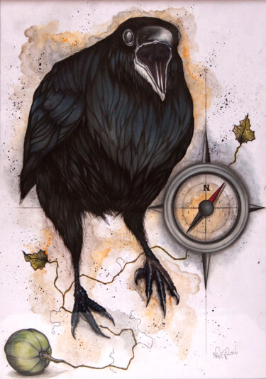 Pintura titulada "Raven4" por Vladimir Nommo Ninic, Obra de arte original, Acrílico