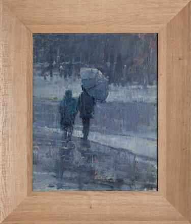 Peinture intitulée "Rain" par Vladimir Onufrievich Pashchenko, Œuvre d'art originale, Huile Monté sur Carton