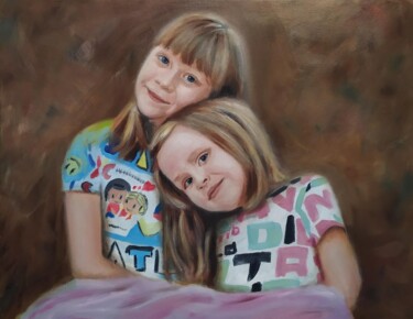 Ζωγραφική με τίτλο "Сестры" από Владимир Ошмарин, Αυθεντικά έργα τέχνης, Λάδι