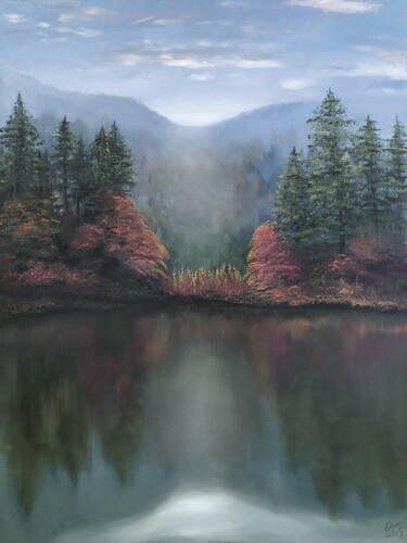 Картина под названием "Рассвет" - Владимир Ошмарин, Подлинное произведение искусства, Масло