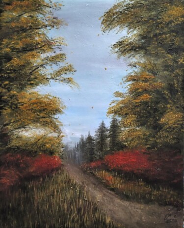 Картина под названием "Дорога домой" - Владимир Ошмарин, Подлинное произведение искусства, Масло