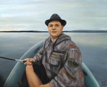 Картина под названием "Рыбалка" - Владимир Ошмарин, Подлинное произведение искусства, Масло