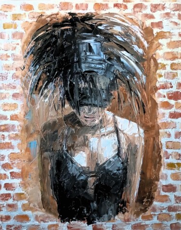 Картина под названием "Черное затмение" - Владимир Ошмарин, Подлинное произведение искусства, Масло