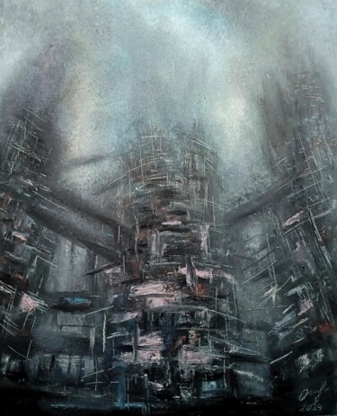 Картина под названием "Город-сказка" - Владимир Ошмарин, Подлинное произведение искусства, Масло
