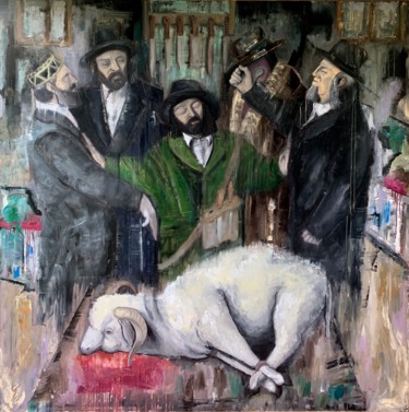 Schilderij getiteld "Sacrifice" door Vladimir Paun-Vrapciu, Origineel Kunstwerk, Olie