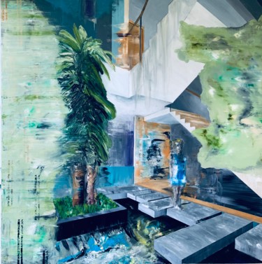 Malerei mit dem Titel "Greenhouse" von Vladimir Paun-Vrapciu, Original-Kunstwerk, Öl