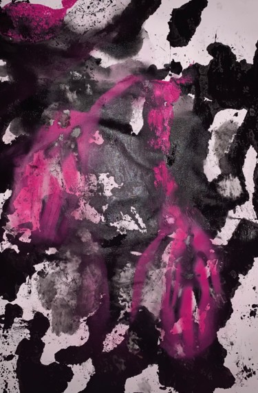 Schilderij getiteld "Pink Planet 1" door Vladimir Paun-Vrapciu, Origineel Kunstwerk, Acryl