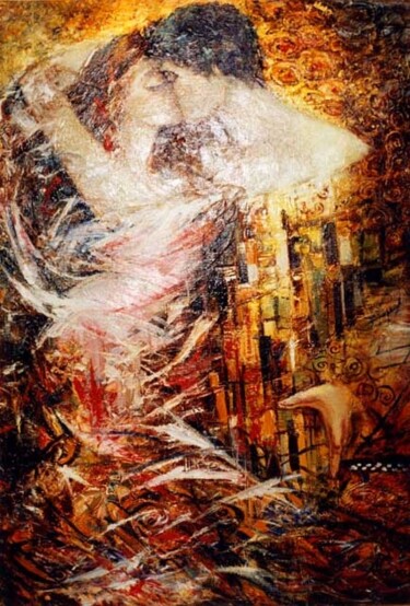 Картина под названием "Kiss 2" - Vladimir Petriv, Подлинное произведение искусства, Масло