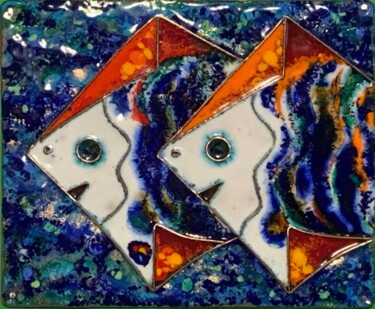 Peinture intitulée "Рыбки - (горячая эм…" par Vladimir Pi, Œuvre d'art originale, Émail