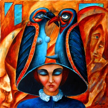 Painting titled "Встреча с продолжен…" by Vladimir Pronkin, Original Artwork, Oil