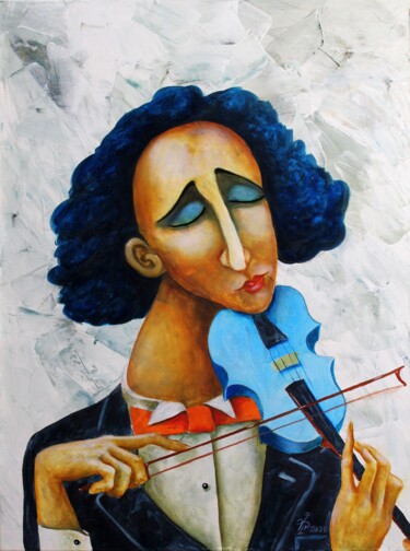 Картина под названием "голубая соната" - Vladimir Pronkin, Подлинное произведение искусства, Масло