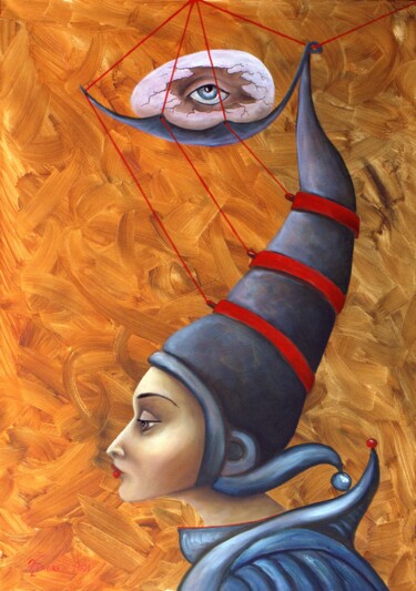 Картина под названием "видящий" - Vladimir Pronkin, Подлинное произведение искусства, Масло