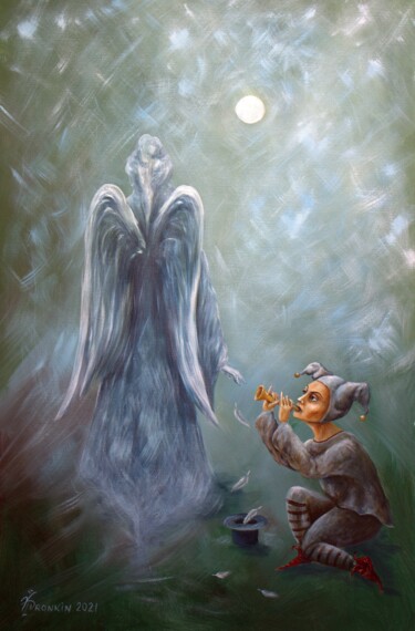 Pintura titulada "ÁNGEL DE LA LUNA" por Vladimir Pronkin, Obra de arte original, Oleo
