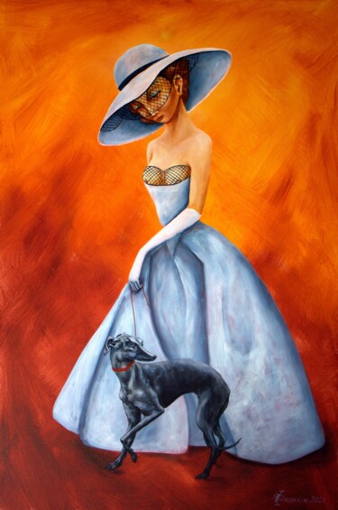 Pintura titulada "LADY&HOUND" por Vladimir Pronkin, Obra de arte original, Oleo