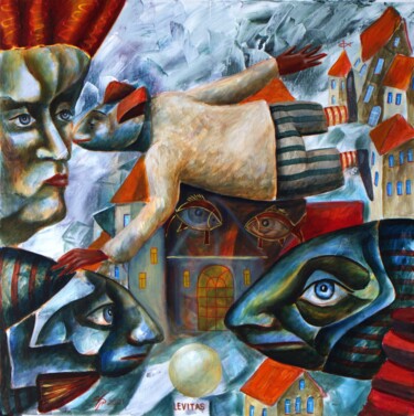Картина под названием "LEVITAS . ЛЕВИТАЦИЯ" - Vladimir Pronkin, Подлинное произведение искусства, Масло