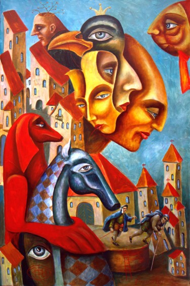 Картина под названием "СТАРИННЫЕ ЗНАКОМЫЕ" - Vladimir Pronkin, Подлинное произведение искусства, Масло
