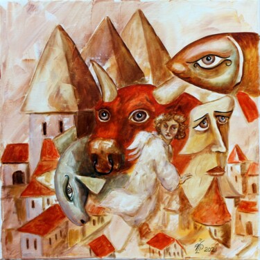 Картина под названием "J-3" - Vladimir Pronkin, Подлинное произведение искусства, Масло