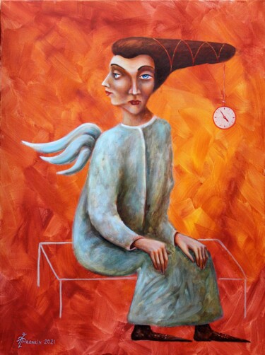 Pintura titulada "Angel of time" por Vladimir Pronkin, Obra de arte original, Oleo