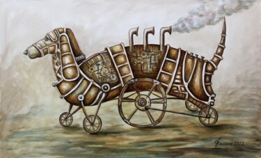 Картина под названием "СОБАКА ТАКСА" - Vladimir Pronkin, Подлинное произведение искусства, Масло