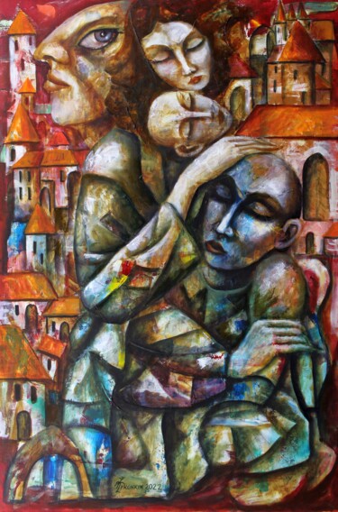 Pintura titulada "святое семейство" por Vladimir Pronkin, Obra de arte original, Oleo