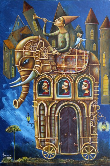 Painting titled "ТАЙНЫЕ ГОСТИ" by Vladimir Pronkin, Original Artwork, Oil