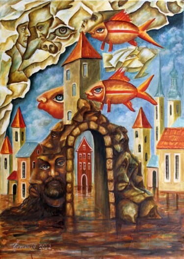 Painting titled "ТАИНСТВО 2" by Vladimir Pronkin, Original Artwork, Oil