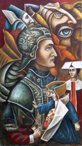 Malerei mit dem Titel "посвящение" von Vladimir Pronkin, Original-Kunstwerk, Öl