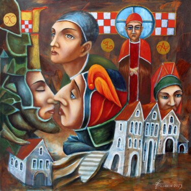 Malerei mit dem Titel "таинство 3" von Vladimir Pronkin, Original-Kunstwerk, Öl