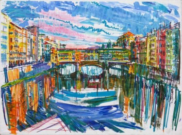 Painting titled "Ponte Vecchio. Flor…" by Vladimir Shahinyan, Original Artwork