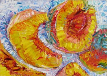 Painting titled "Peaches" by Vladimir Shahinyan, Original Artwork