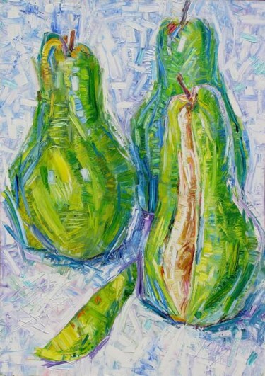 Painting titled "Pears" by Vladimir Shahinyan, Original Artwork, Oil