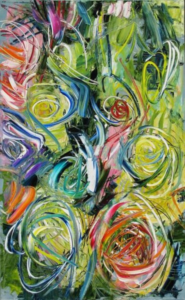 Painting titled "Roses" by Vladimir Shahinyan, Original Artwork, Oil