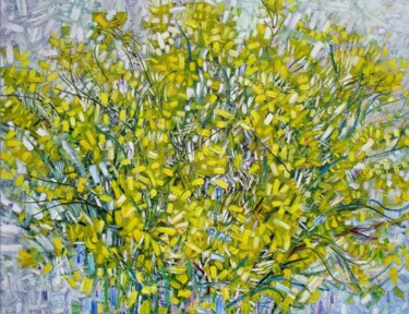 Painting titled "Alpine Flowers" by Vladimir Shahinyan, Original Artwork, Oil